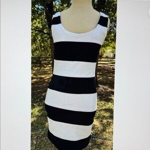 Forever 21 Black and White Striped Mini Dress